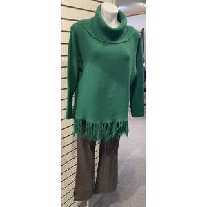 NEW PICADILLY women's ribbed cowl sweater in emerald